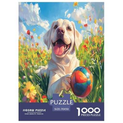 Der Labrador Retriever Puzzle 1000-teilige Schwer Puzzle Spielzeug Lernspiel Impossible Herausforderung Spielzeug Für Erwachsene Kinder 70x50cm/1000pcs von ChengzeTCo
